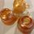VTG Carnival Glass 3 PC Cup Set Iridescent Marigold And Floral 1 thumbnail