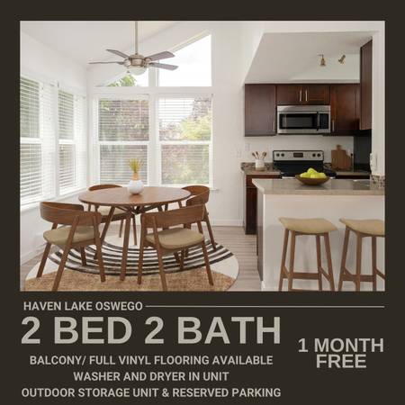 $1,924 / 2br - 940ft2 - Last Month Special:1 Month Rent Free! 2 Bed / 2 Bath. Schedule a Tour! (Lake Oswego - I-5 and 217 Freeways)63831683324419120