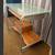 Modern Glass Top Computer Desk, storage drawer, pull out keyboard tray, scratch 5 thumbnail