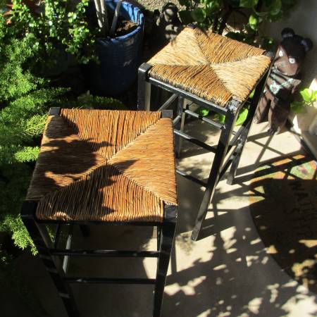 bar stools kitchen stool x 2 counter countertop wicker wood 1