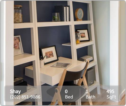 $2,075 / 495ft2 - Fantastic Studio! Wonderful community at The Shay (Washington - Shaw -  D.C.)63896039093634121
