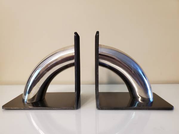 Arteriors bookends industrial decor chrome 1