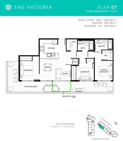 3 Bed + Flex Apartment @ THE VICTORIA 1