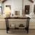 CJL Solid Wood Sofa Table Behind Couch, 47.3" Curved Console Table, Black 2-Tier 3 thumbnail