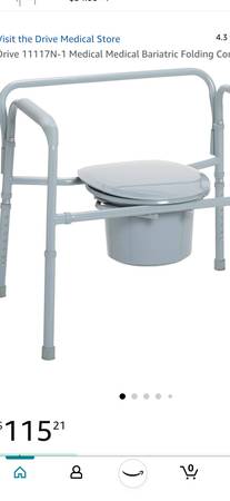 DRIVE Bariatric Folding Steel Bedside Commode Model 11117-N1 New 1