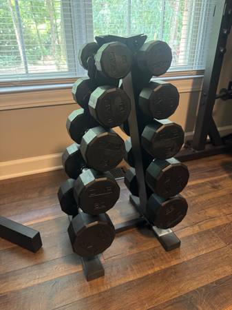 CAP Rubber Coated Hex Dumbell with Storage Rack 1