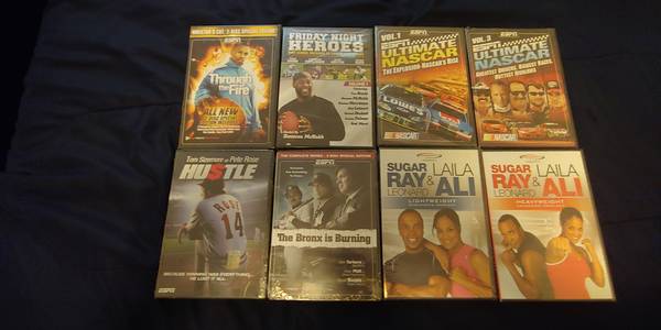 Basketball, Football, Nascar and Baseball dvd's for sale - $30 (Lodi, CA)