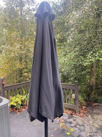 Outdoor Umbrella And Stand - $40 (Dawsonville)63470456144259123