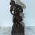 18" TALL VINTAGE METAL STATUE OF A YOUNG GIRL HOLDING A CUP AND A BOWL 2 thumbnail