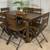High Extendable Rustic Industrial Dining Table with 8 Chairs ASHLEY 4 thumbnail