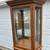 Cabinet Large Tall Lighted Oak Corner Etched Glass Display Case 3 thumbnail