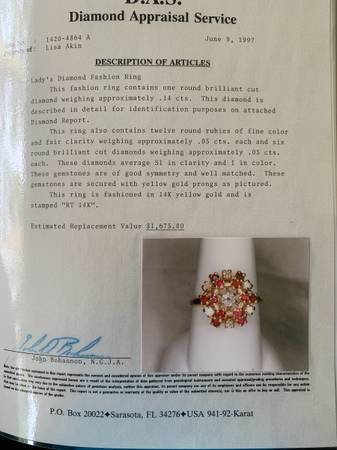 Beautiful ruby and diamond ring set in 14 carat gold 1