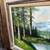 Beautiful Art Oil Painting of Lake Trees Forrest Signed 6 thumbnail