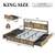 New King Bed Base with Charging Station and LED Lights, Metal Bed Frame with 4 S 8 thumbnail