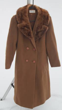 **Price DROP!** Retro HOT~LORENDALE DoubleBreasted WOOL! FUR COLLAR! 1