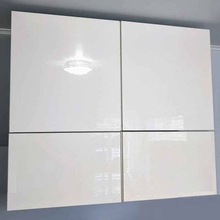 Ikea BESTA & SEKTION glossy white wall cabinets hanging shelf storage 1