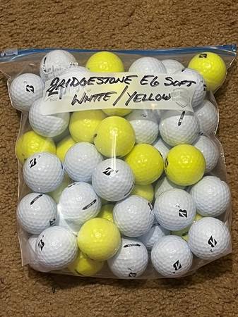 50 BRIDGESTONE E6 SOFT WHITE/YELLOW USED LIKE NEW GOLF BALLS 1
