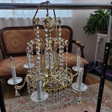 Chandelier with extra crystals 1