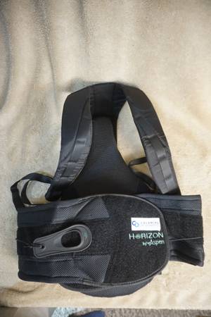 Aspen Horizon 456 TLSO One Size Adjustable Black Back Brace 1