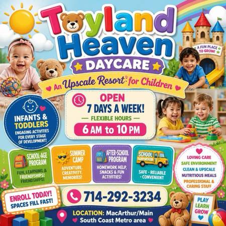 Free pre-school programs. All ages! Infant-School age afterschool care 1