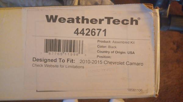 Conjunto de alfombrillas WeatherTech para Chevy Camaro 2010-2015 - $60 (Stow, MA)63438988228995122