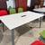 6' rectangular contemporary conference table in White & Gray Metal Leg 2 thumbnail