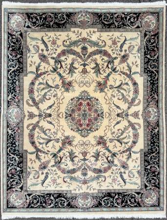 PERSIAN NAIN HAND KNOTTED RUG, 8.11 x 11.9 1