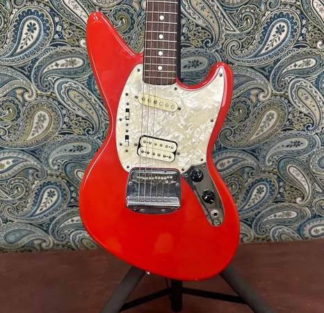 Fender Mustang 90 Jag Stang Fiesta Red 1997 - musical instruments