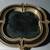 Vintage Gold black rectangular beveled mirror with rosette details 8 thumbnail