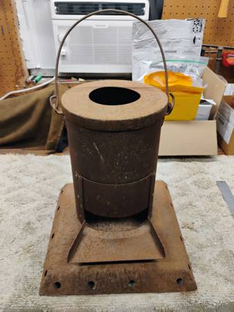 Vintage Shop made Charcoal Soldering Iron Heater 1