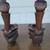 Pair of Antique Mahogany Carved Wood Candle holders 11 thumbnail