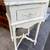 Antique Painted White Ornate Single Drawer End Table 1 thumbnail