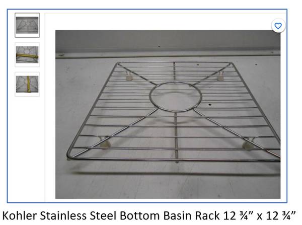 Kohler Stainless Steel Bottom Basin Rack 1