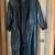 Womens long black leather coat size L 1 thumbnail