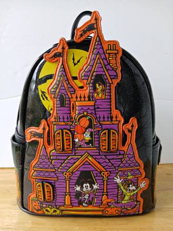 Loungefly Disney Parks Halloween Glow Magic Kingdom Mini Backpack 2024 1