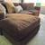 Dark brown down filled sectional movable chaise 6 thumbnail