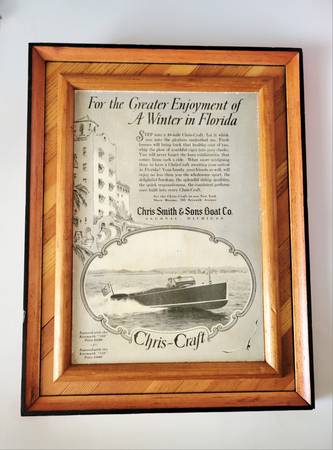 Framed Chris Smith and Sons Boat Co. Advertisement 1