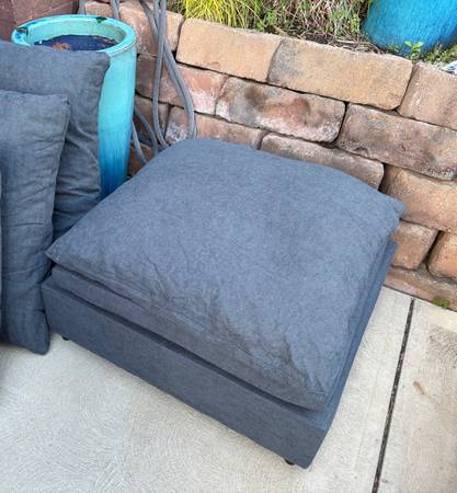 New LARGE ottoman. 32” x 32” x 18” h.  Extra thick cushion 1