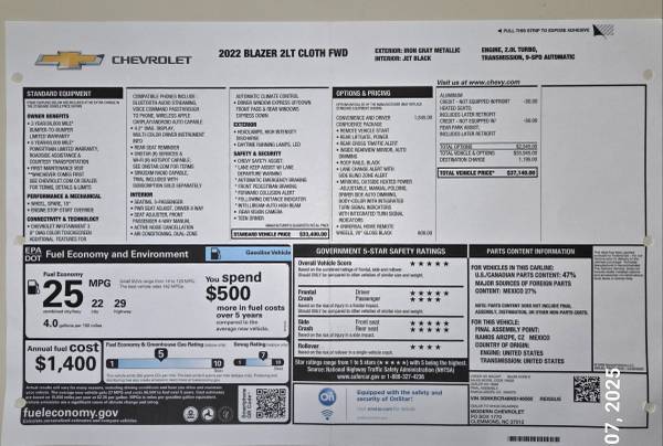 2022 Chevy Blazer 2LT - $21,750 (Efland)63470072811779121