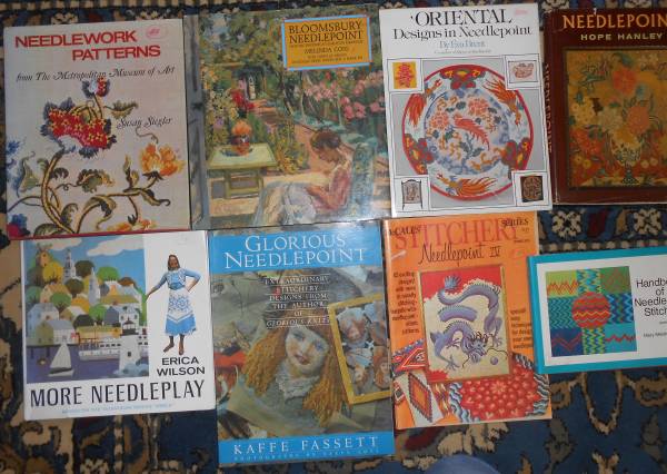 NEEDLEPOINT 9 Books w Patterns DRAGONS Beatrix Potter DISNEY 4 Hoops+ 1
