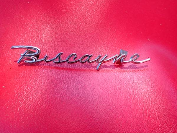 NOS 1958, 1959, 1960 BISCAYNE CHROME EMBLEM 1