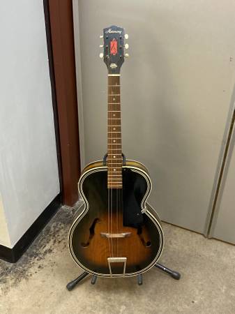 Harmony Vintage Acoustic Guitar with Steel-Reinforced Neck 1