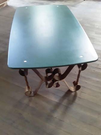 Very Heavy Vintage Wrought Iron Coffee / Porch Table 1