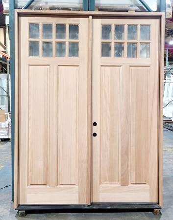 New 72" Craftsman 8 Lite RH Inswing Mahogany Exterior French Door 1