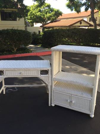 Wicker desk chair / cabinet 1