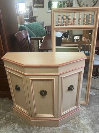 Entry Console Table Cabinet with Mirror 65096 1