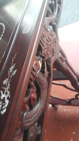 Chinese Alter Table, Palace Size, Rosewood, Carved, Mother of Pearl 1