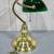 Vtg. Brass Bankers Desk Lamp Green Glass Shade 2 thumbnail