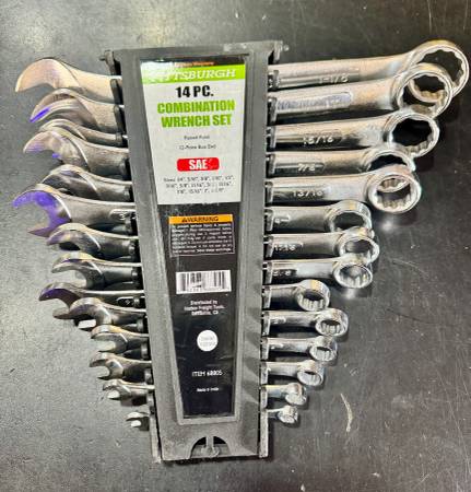 PITTSBURGH SAE Combination Wrench Set, 14-Piece 1