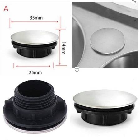 Stainless sink hole plug/cap, size A 1